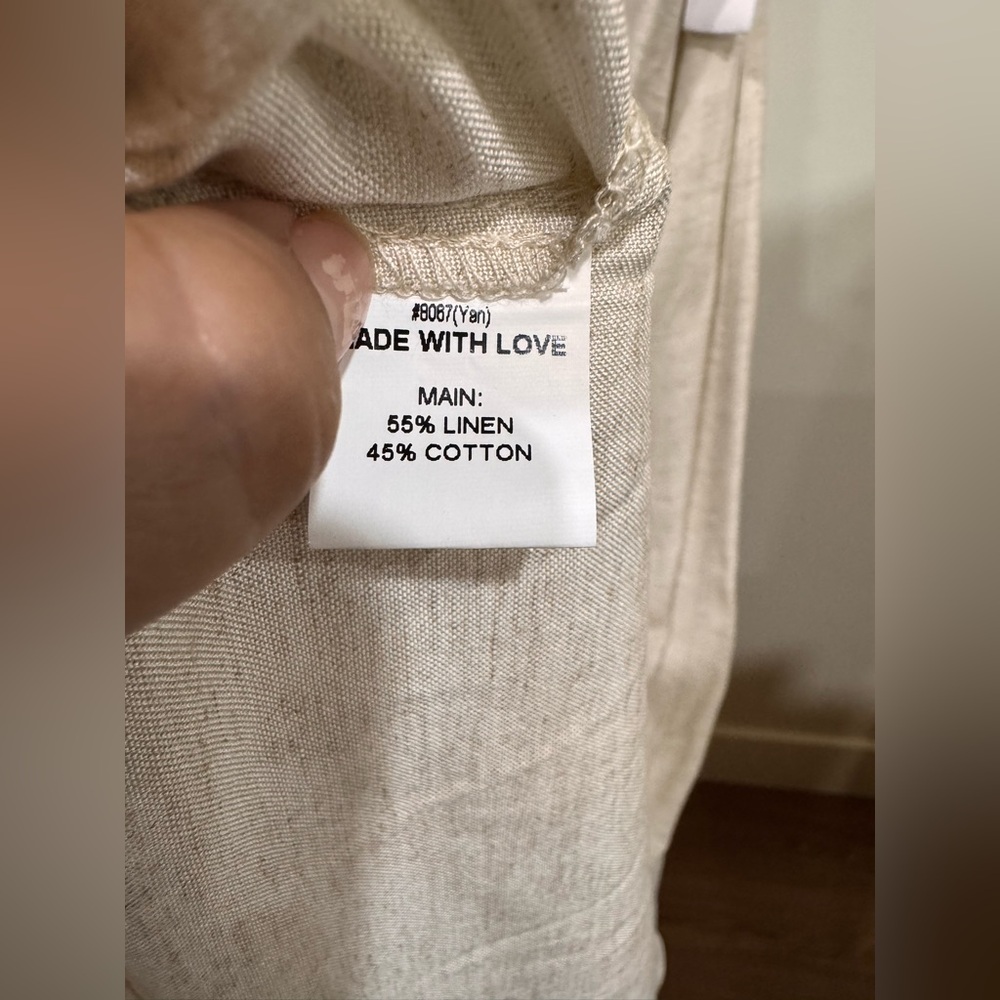 NWT Cream Sleeveless Spaghetti Strap linen Sundress for Resort Wear cotton/linen - Picture 9 of 9